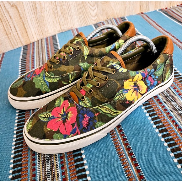 Polo Ralph Lauren Other - Polo Ralph Lauren Thorton III Floral Canvas Lace up Sneakers Men Size 10 D
